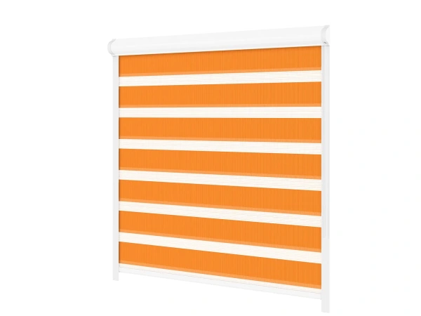 Jaluzele cu role SWING PREMIUM - zi și noapte - material Bahama 1802 - portocaliu 1