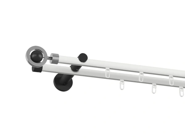 Garniža 19x19mm drážková tyč - 2rady - SFERA - bielo čierna