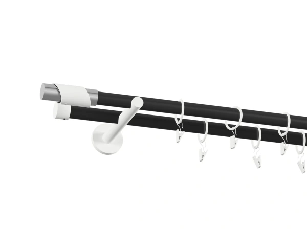 Garniža 19x19mm obyčajná tyč - 2rady - PARIS - čierno biela