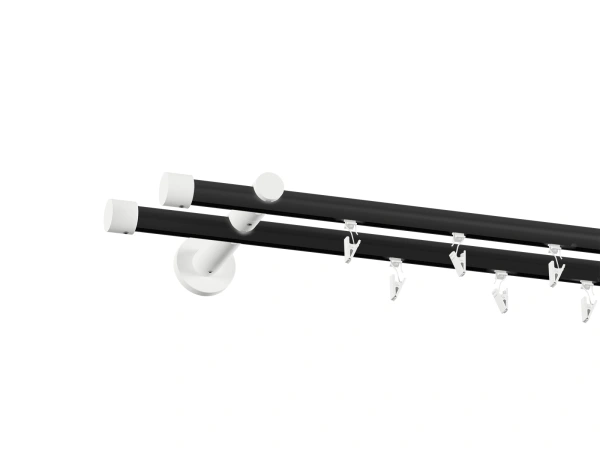 Garniža 19x19mm drážková tyč - 2rady - PULLO - čierno biela 2