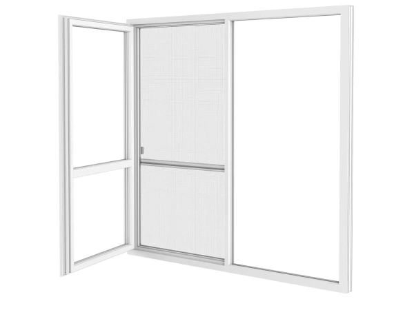 Plase anti-insecte pentru UȘI - glisante - GRI RAL9006 - cu traversă 3