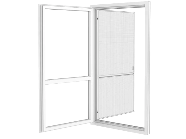 Plasă anti-insecte pentru UȘI - cu balamale SMART - ALB RAL9016 - cu traversă 4