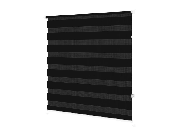 Jaluzele cu role MINI - zi și noapte - țesătură Zakynthos 10 - negru 2