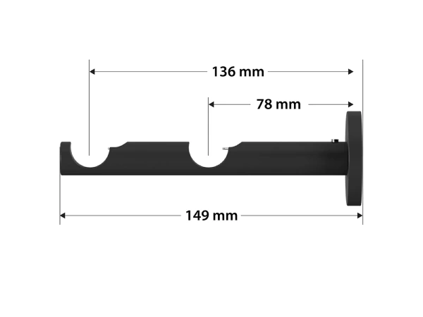 Garniža 19x19mm obyčajná tyč - 2rady - GUĽA CRYSTAL - čierna 3