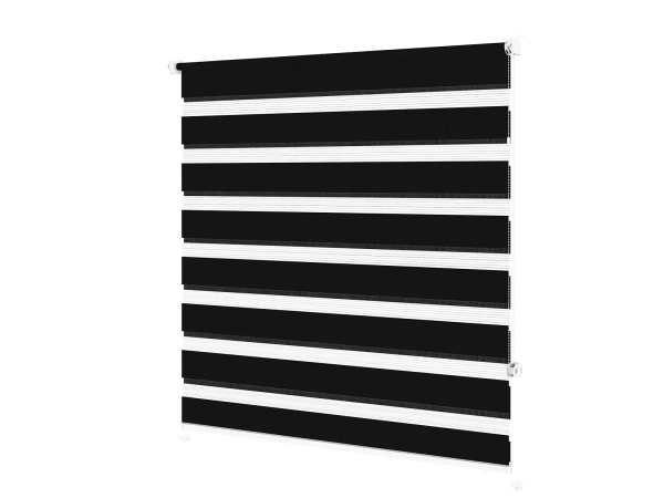 Jaluzele cu role MINI - zi și noapte - țesătură Zakynthos 10 - negru 1