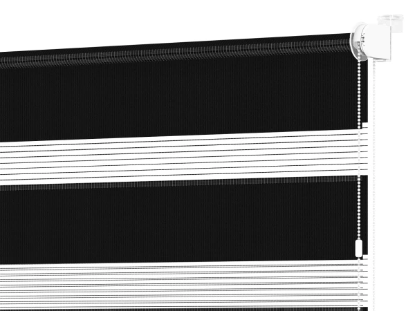 Jaluzele cu role MINI - zi și noapte - țesătură Zakynthos 10 - negru