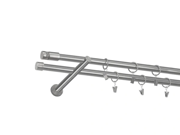 Garniža 19x19mm - 2rady - CYLINDER CRYSTAL - satin