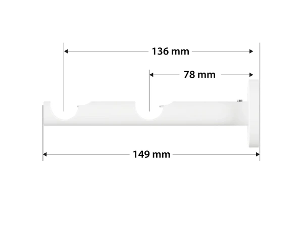 Garniža 19x19mm obyčajná tyč - 2rady - CYLINDER CRYSTAL - biela 3
