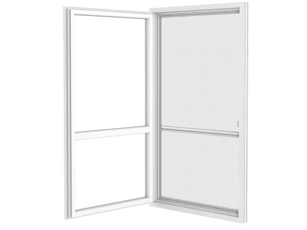 Plasă anti-insecte pentru UȘI - cu balamale SMART - ALB RAL9016 - cu traversă 3