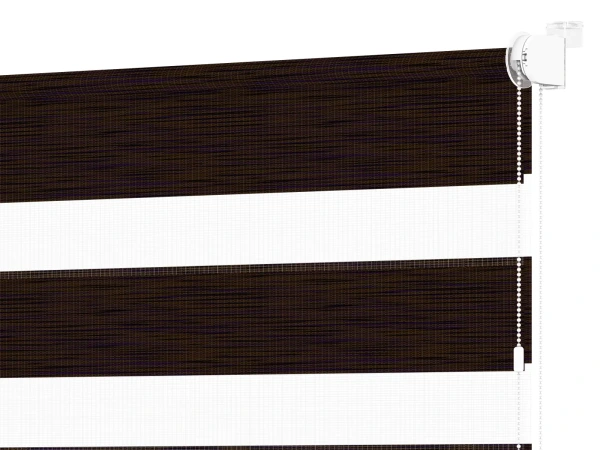 Roleta MINI - deň a noc - látka Maurícius 66 - tmavo hnedá (wenge)