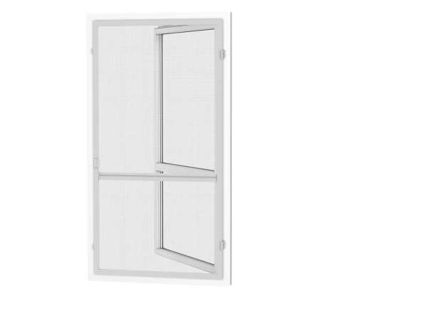 Plase anti-insecte pentru UȘI - cu balamale - GRI RAL9006 - cu traversă 1