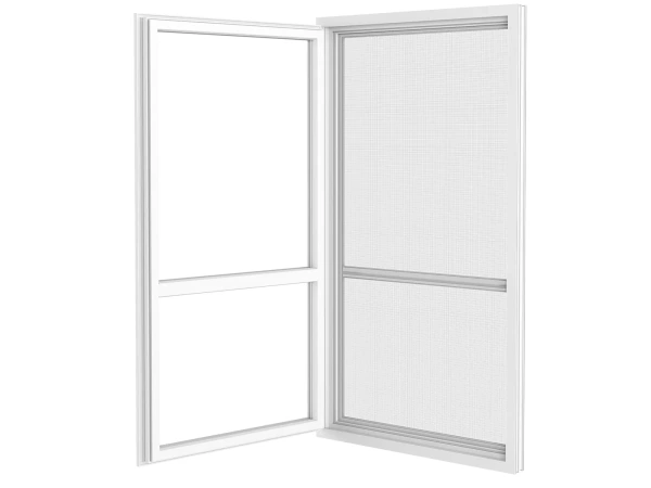 Plase anti-insecte pentru UȘI - cu balamale - GRI RAL9006 - cu traversă 3