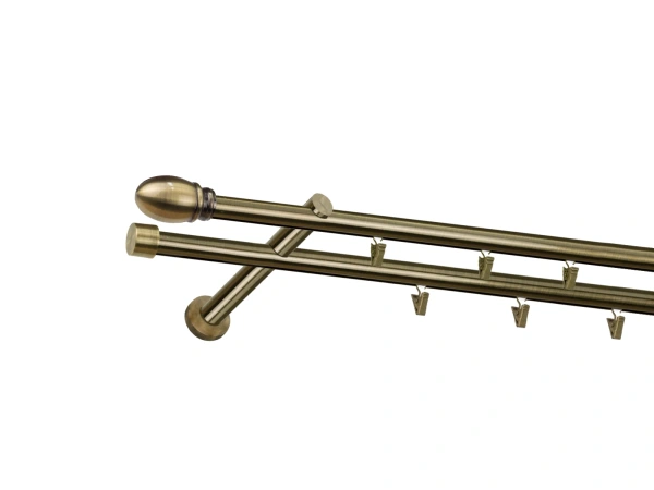 Garniža 19x19mm - drážková tyč - 2rady - BELUNO - antik