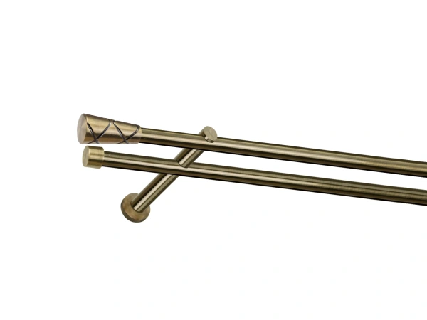 Garniža 19x19mm - drážková tyč - 2rady - TRAPEZIUM - antik 1