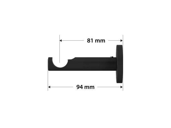 Galerie 19 mm bară standard - simplă - SFERA - negru 3