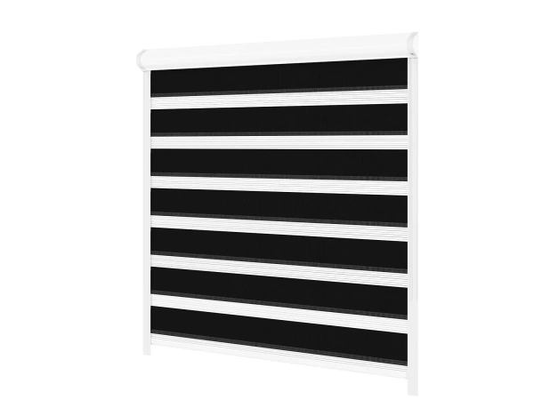 Jaluzele cu role SWING PREMIUM - zi și noapte - țesătură Zakynthos 10 - negru 1