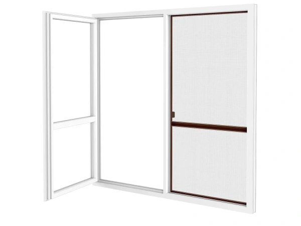 Siete proti hmyzu na DVERE - posuvné - ORECH - drevoimitácia - s priečkou 4