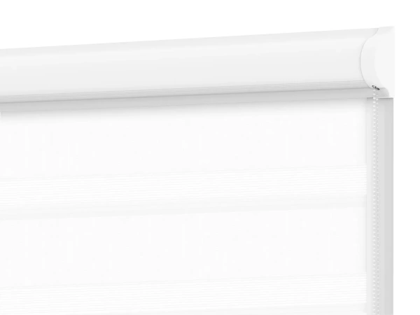 Jaluzele cu role SWING LITE - zi și noapte - țesătură Zakynthos 01 - alb