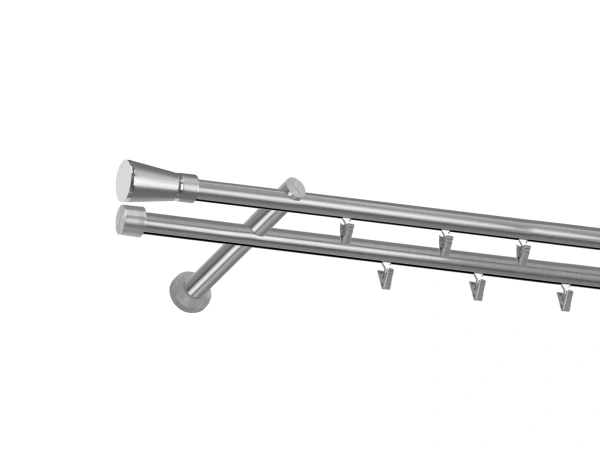 Garniža 19x19mm - drážková tyč - 2rady - RIMINY - satin