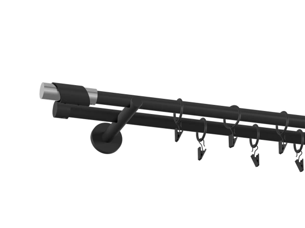 Garniža 19x19mm obyčajná tyč - 2rady - PARIS - čierna