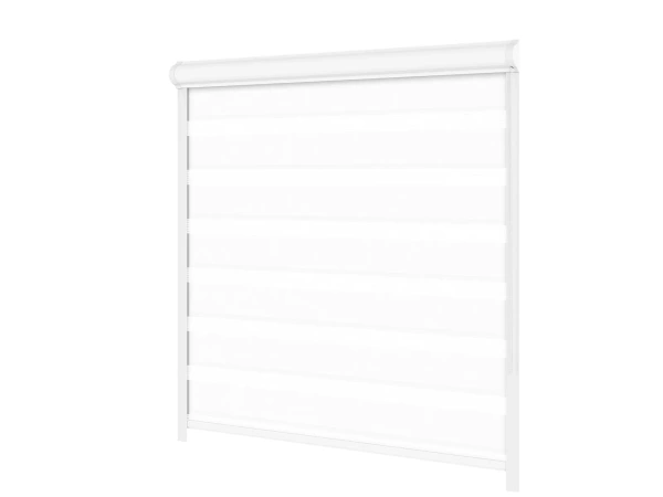 Jaluzele cu role SWING LITE - zi și noapte - țesătură Zakynthos 01 - alb 1