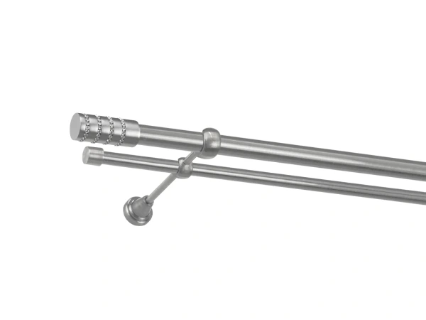 Garniža 25x16mm - 2rady - CYLINDER CRYSTAL - satin 1