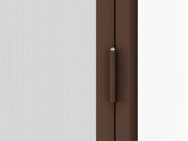 Plasă anti-insecte pentru UȘI - cu balamale SMART - MARO ÎNCHIS RAL8019 - fără traversă 8