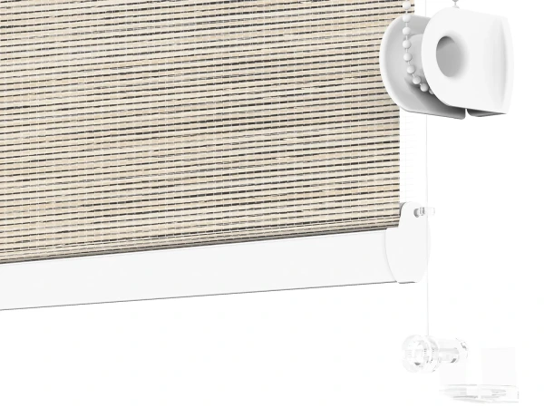 Roleta MINI - deň a noc - látka Maurícius 69 - béžová (čierny dekor) 4