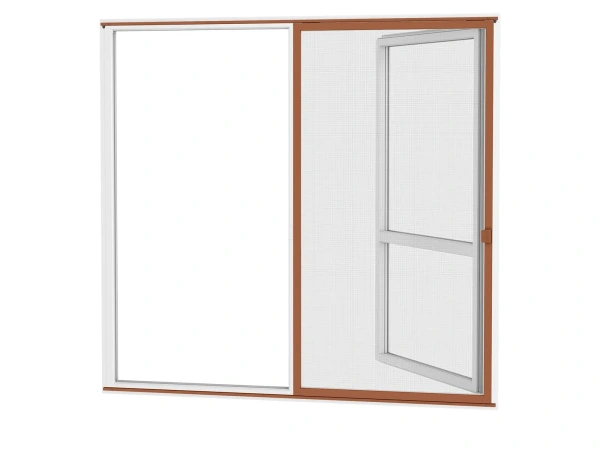 Siete proti hmyzu na DVERE - posuvné - HNEDÁ - RAL 8003 - bez priečky 1