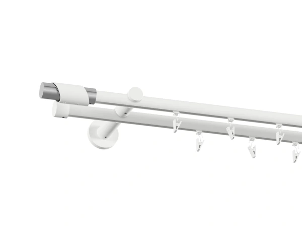 Garniža 19x19mm drážková tyč - 2rady - PARIS - biela 2