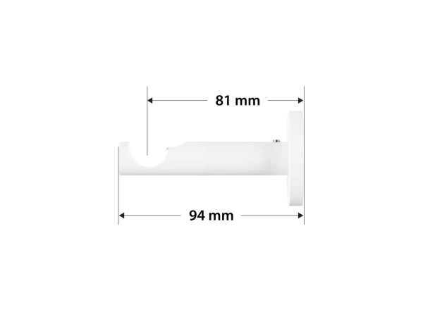 Galerie 19 mm bară standard - simplă - CYLINDER CRYSTAL - alb 3
