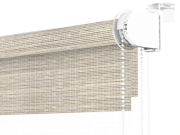 Roleta MINI - deň a noc - látka Maurícius 69 - béžová (čierny dekor) 3