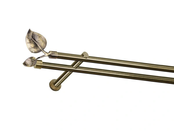 Garniža 19x19mm - drážková tyč - 2rady - LIST VEĽKÝ - antik 1