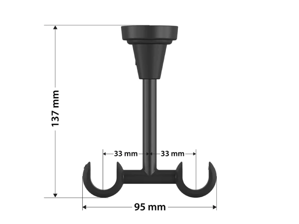 Garniža 19x19mm obyčajná tyč - 2rady - TODI MAX - bielo čierna 5