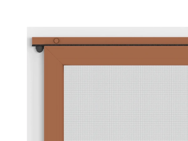 Plase anti-insecte pentru UȘI - glisante - MARO DESCHIS RAL8003 - cu traversă 6