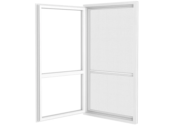 Plase anti-insecte pentru UȘI - cu balamale - ALB RAL9016 - cu traversă 3