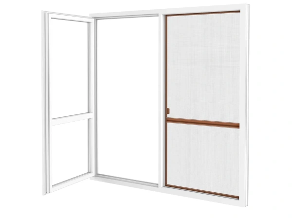 Siete proti hmyzu na DVERE - posuvné - HNEDÁ - RAL 8003 - s priečkou 4