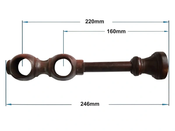 Garniža drevená 28x28mm dvojradová - ORECH 2