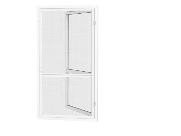 Siete proti hmyzu na DVERE - pántové - BIELA - RAL 9016 - s priečkou 1