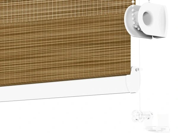 Roleta MINI - deň a noc - látka Maurícius 61 - žlto hnedá (dub svetlý) 4