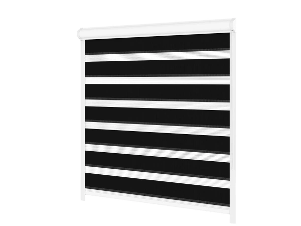 Jaluzele cu role SWING LITE - zi și noapte - țesătură Zakynthos 10 - negru 1