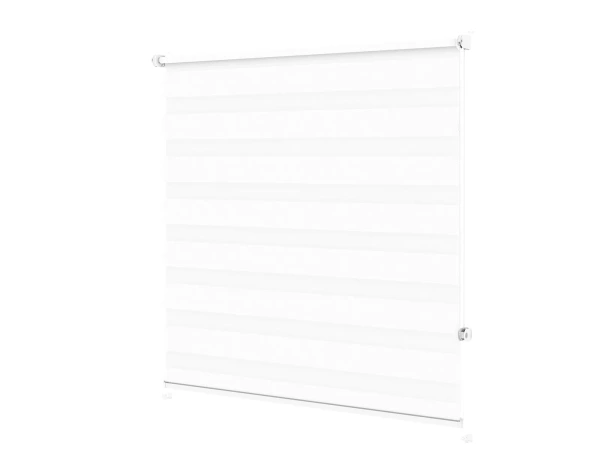 Jaluzele cu role MINI - zi și noapte - țesătură Zakynthos 01 - alb 2