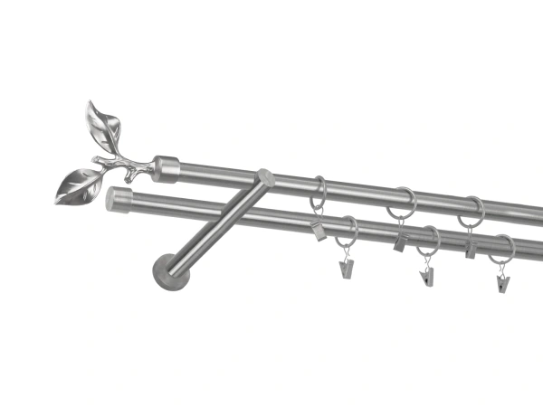 Garniža 19x19mm - 2rady - LIST ROSE - satin