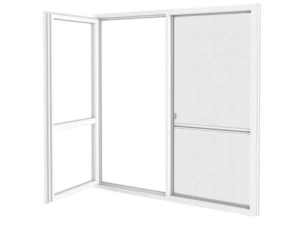 Siete proti hmyzu na DVERE - posuvné - BIELA - RAL 9016 - s priečkou 4