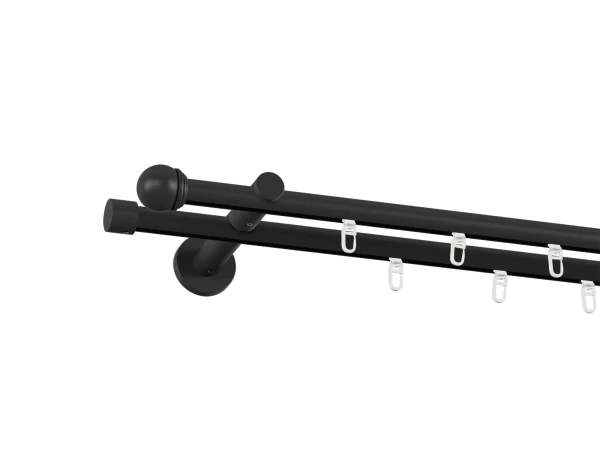 Garniža 19x19mm drážková tyč - 2rady - TODI MAX - čierna