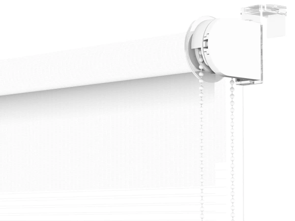 Jaluzele cu role MINI - zi și noapte - țesătură Zakynthos 01 - alb 3