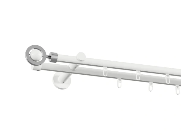 Garniža 19x19mm drážková tyč - 2rady - SFERA - biela