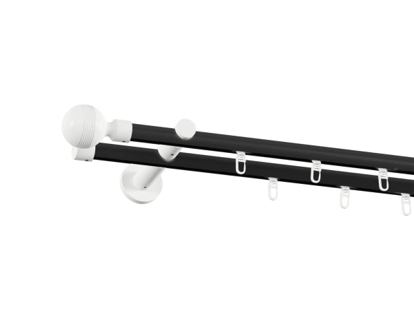 Garniža 19x19mm drážková tyč - 2rady - GABI - čierno biela