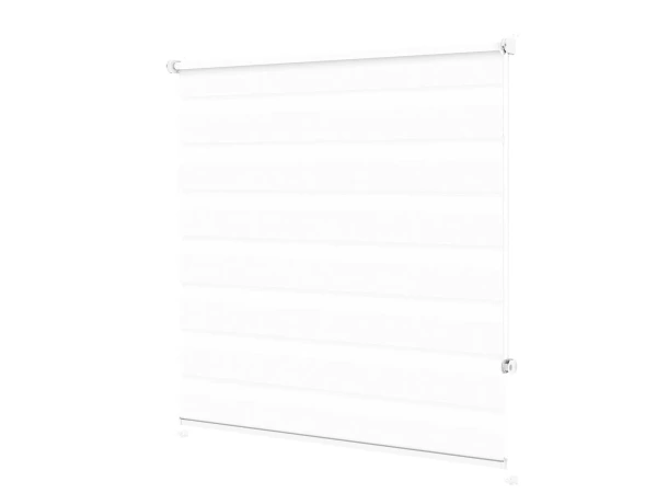 Jaluzele cu role MINI - zi și noapte - țesătură Zakynthos 01 - alb 1