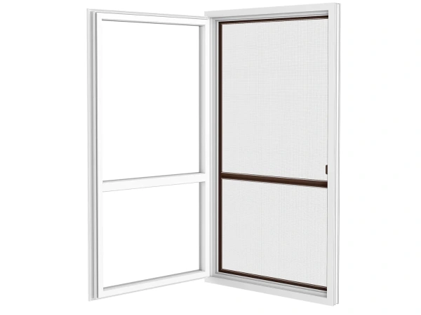 Plasă anti-insecte pentru UȘI - cu balamale SMART - MARO ÎNCHIS RAL8019 - cu traversă 3